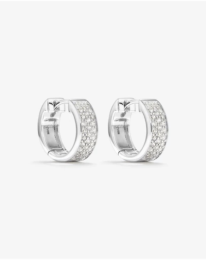 Michael Hill - Reversible Huggie Earrings With Cubic Zirconia In Sterling Silver
