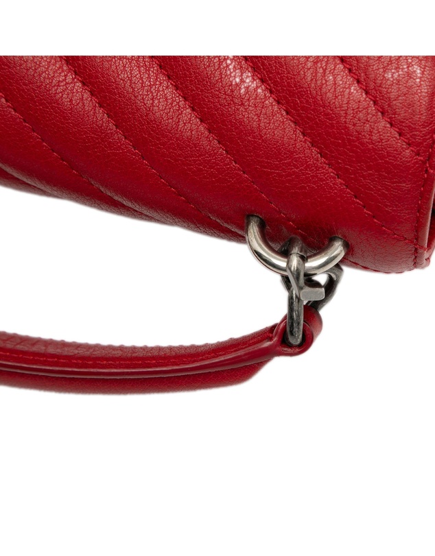 Pre-Loved by Azura Reborn - Pre-Loved Medium Quilted Chevron Sheepskin College Satchel