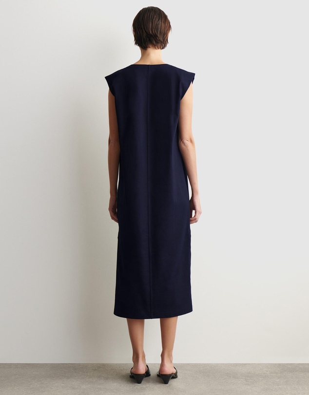 COS - Folded-Shoulder Cotton-Jersey Midi Dress