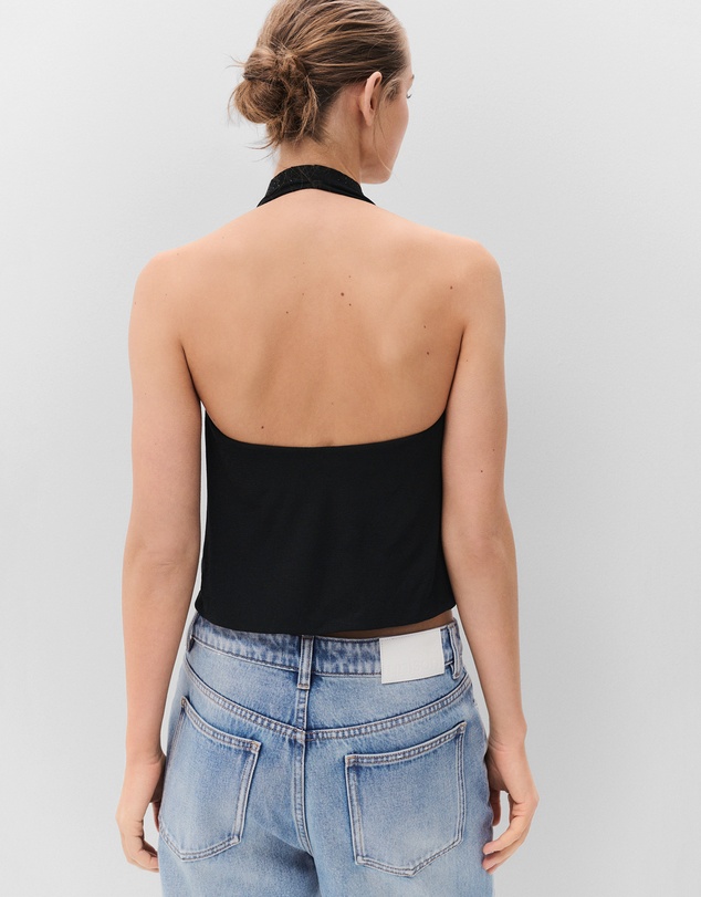 UNISON - Metallic Cowl Neck Top