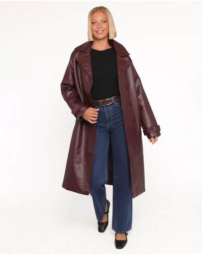 Petal & Pup - Vita Faux Leather Jacket - Burgundy