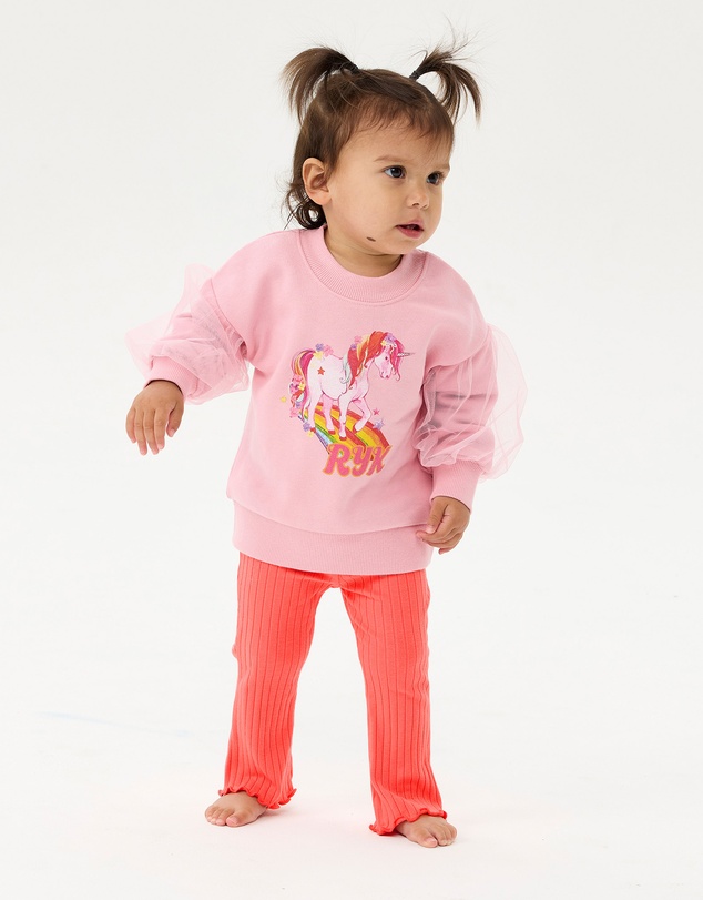 Rock Your Baby - Disco Flare Baby Legging in Raspberry