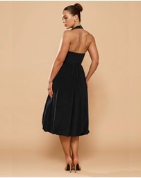 CATHERINE FERRARO - Sofia Halter Bubble Midi Dress