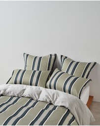 Linen House - Nara Bamboo Cotton 400TC Stripe Quilt Cover Set