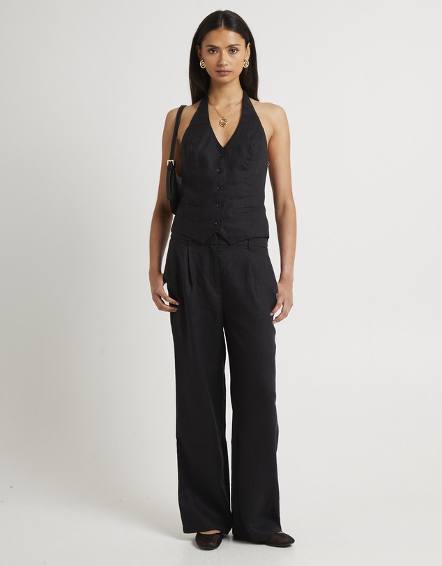 Subtitled - Naomi Linen Halter Vest