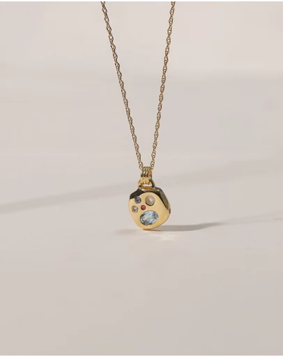 Elli Jewelry - Necklace Gemstone Pendant 925 Sterling Silver Gold-Plated