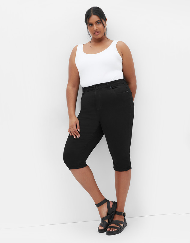 City Chic - Plus size Harley Fit Skinny Capri Crop Jean - black