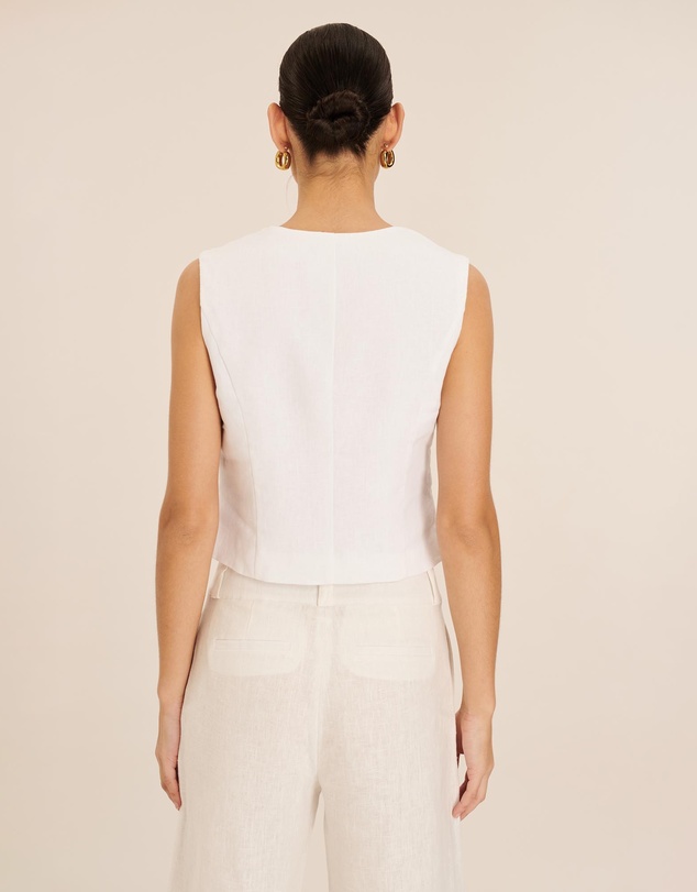 AERE - Linen Button Through Vest