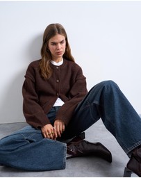 TOPSHOP - Knitted Exposed Seam Relaxed Cardigan