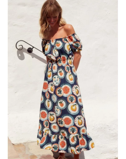 NEXT - Bardot Puff Sleeve Jersey Summer Dress