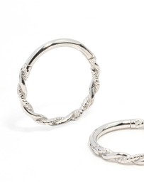 Lovisa - Surgical Steel Twisted Sleeper Hoop Earrings 10MM