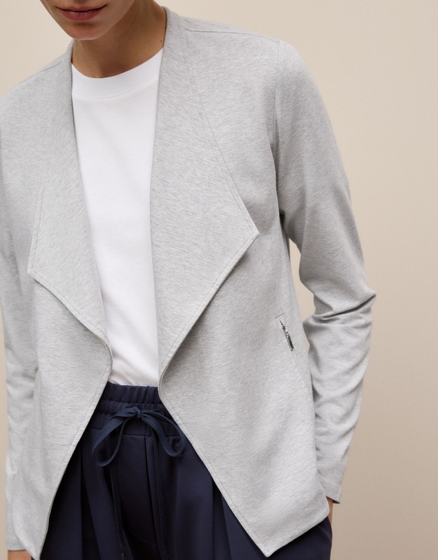 Trenery - Bamboo Viscose Marle Jacket in Light Grey Marle