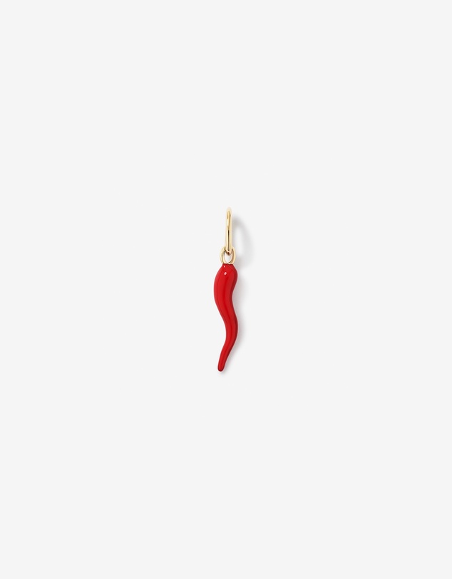Michael Hill - Red Cornicello Pendant in Sterling Silver and 10kt Yellow Gold
