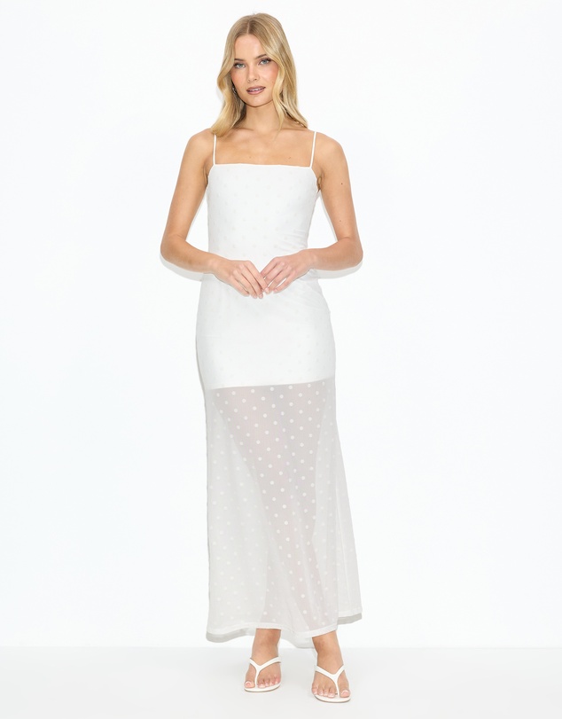Dazie - Marlo Polka Mesh Midi Dress