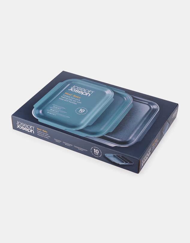 Joseph Joseph - Nest™ Bake 3-Piece Non-Stick Baking Tray Set with Easy-Pull Handles