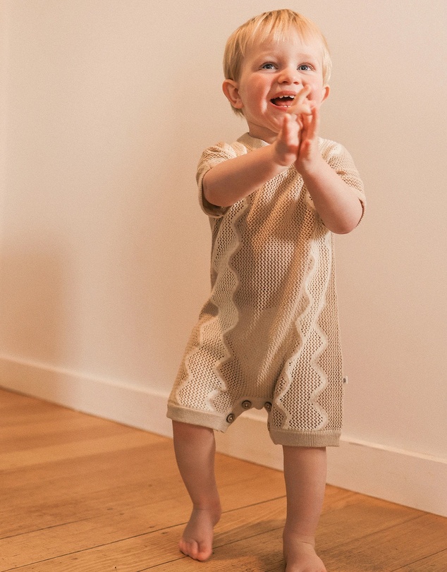 Kynd Baby - Slouchy Mesh Knit Romper Shell - Size 1