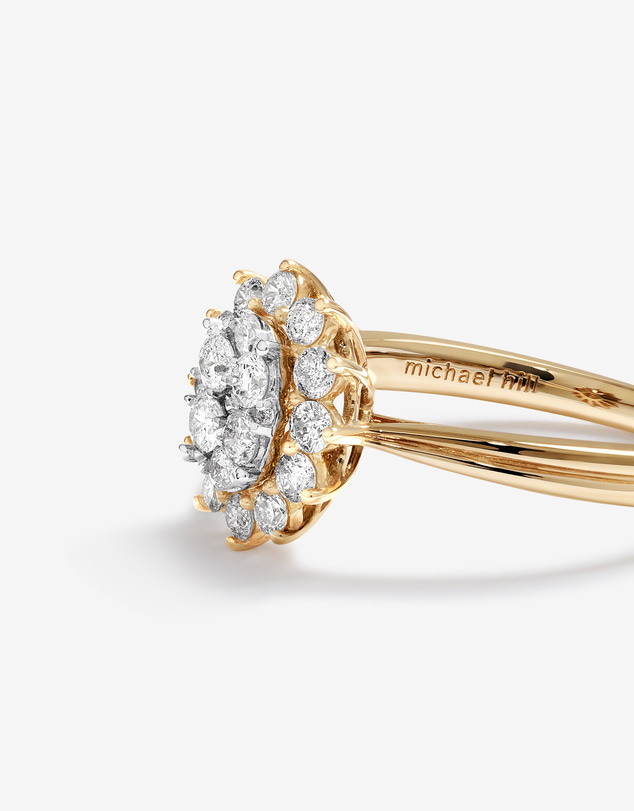 Michael Hill - Cluster Ring with 0.62 Carat TW of Diamonds in 14kt Yellow Gold