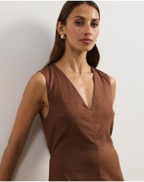 Atmos&Here - Luce Linen Blend Sleeveless Mini Dress