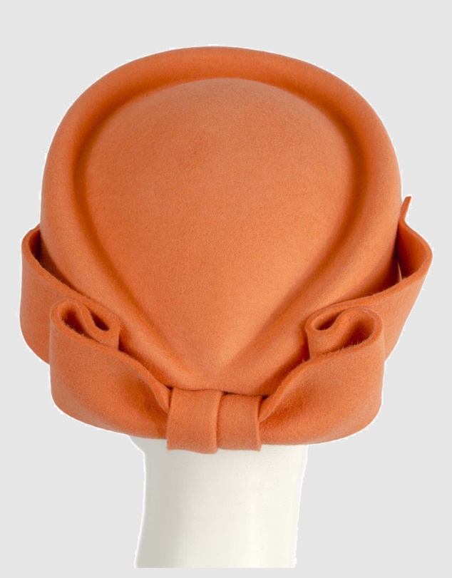 Max Alexander - Felt Orange Pillbox Hat