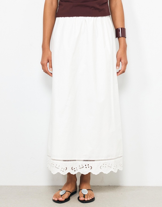AERE - Bonnie Lace Trim Maxi Skirt