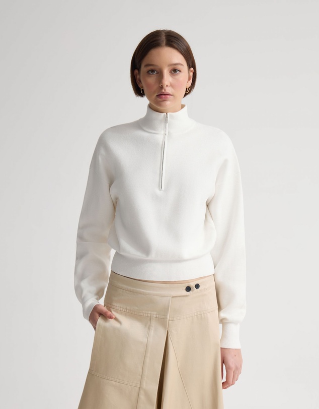 Oxford - Victoria Crop Zip Neck Knit