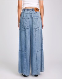 ONE TEASPOON - Marissa Tencel Palazzo Pants - Denim Blue