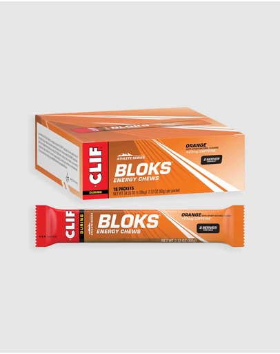 CLIF - Orange (25mg Caffeine) Bloks Energy Chews - 18x60g