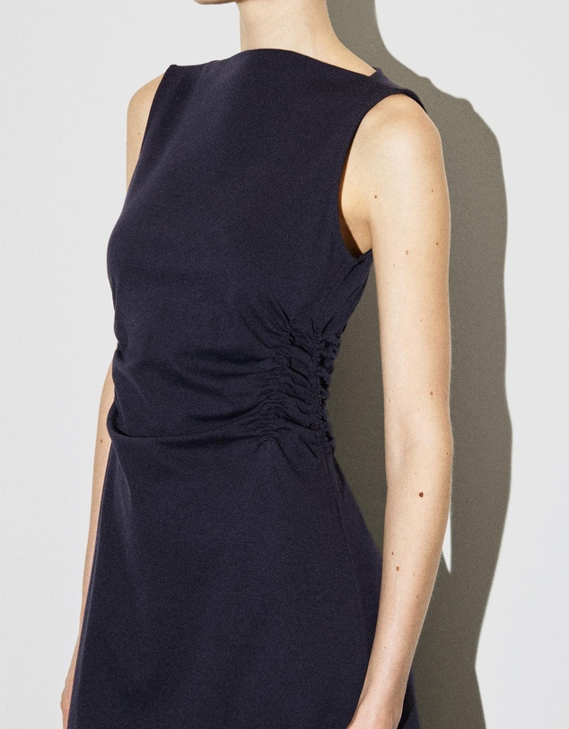 COS - Ruched-Waist Cotton-Jersey Midi Dress