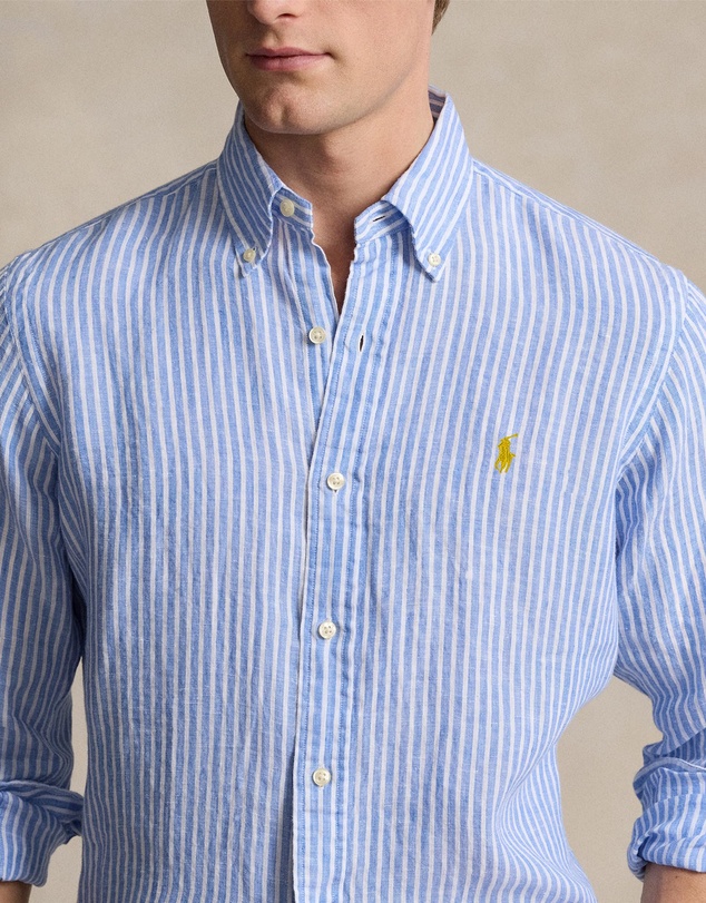 Polo Ralph Lauren - Custom Fit Striped Linen Shirt- ICONIC EXCLUSIVE