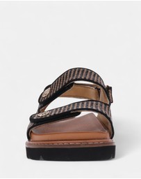 Mia Vita - Dakota Slingback Sandal - Black Raffia