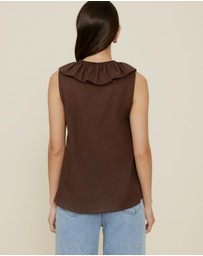 The Fated - Alexis Tie Front Ruffle Top