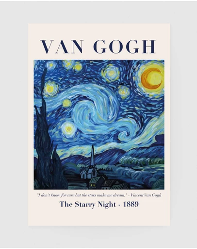 Inka Arthouse - Starry Night by Van Gogh Art Print
