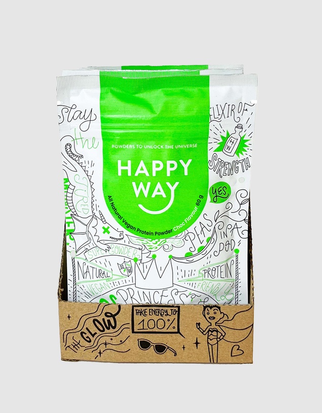 Happy Way - Choc Pea Princess Vegan Protein Powder 6 Sample Packs