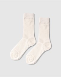 Belle & Bloom - Go For It Classic Ribbed Socks - White