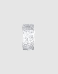 Kuzzoi - ICONIC EXCLUSIVE - Earrings Male Single Hammered 925 Sterling Silver