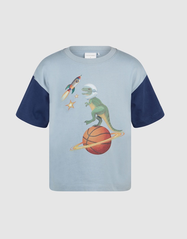 Fleur Harris - 'Out of This World' Orbit Tee in Pale Blue