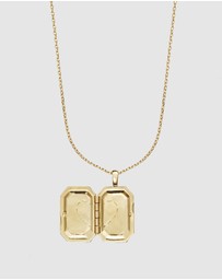 Wanderlust + Co - Heart Space Gold Locket Necklace
