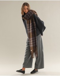 Morgan & Taylor - Hallie Scarf in Chocolate Brown Check