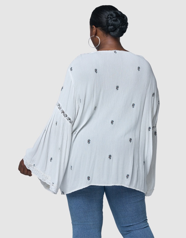 The Poetic Gypsy - Sandstone Embroidered Blouse