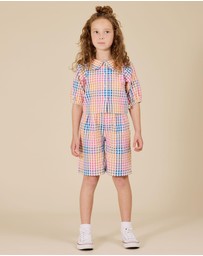 Goldie + Ace - Rainbow Gingham Kirby Relaxed - Babies-Kids