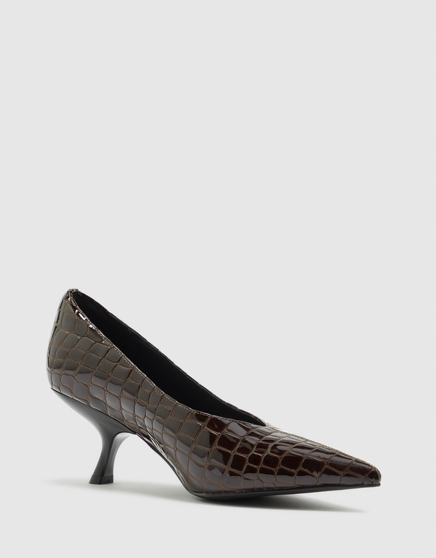 Nakedvice - The Hilton Coffee Croc Heel