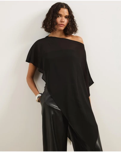 Atmos&Here - Molly Sheer Chiffon Poncho With Cami Top
