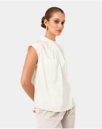 Forcast - Kiar Pleated Satin Top