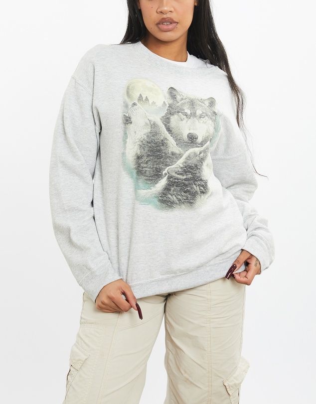 Vintage by The Real Deal - Pre Loved - Vintage Wildlife Wolf Sweatshirt