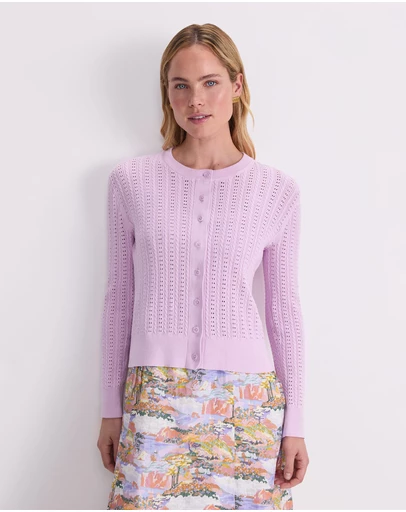 Sportscraft - Elka Cable Pointelle Cardigan