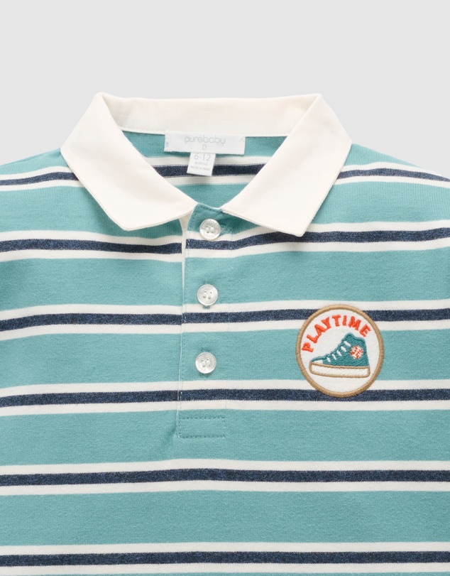 Purebaby - Relaxed Stripe Rugby Polo-Kids-Babies