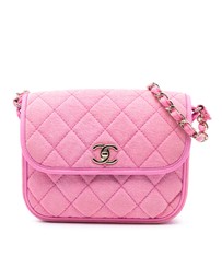Pre-Loved by Azura Reborn - Pre-Loved Small CC Quilted Denim Messenger Flap