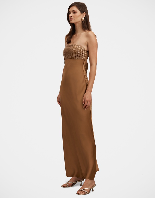 Forever New - Amina Embellished Satin Maxi Dress