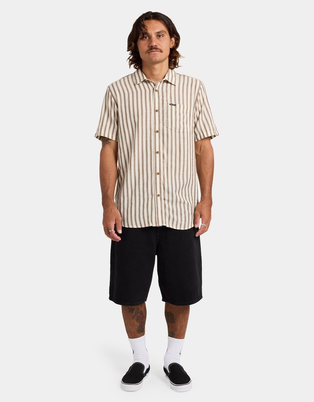 Volcom - Mens Arvostripe Short Sleeve Shirt
