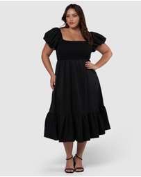 Pink Dusk by Curve Project - Electric Feel Midi Dress